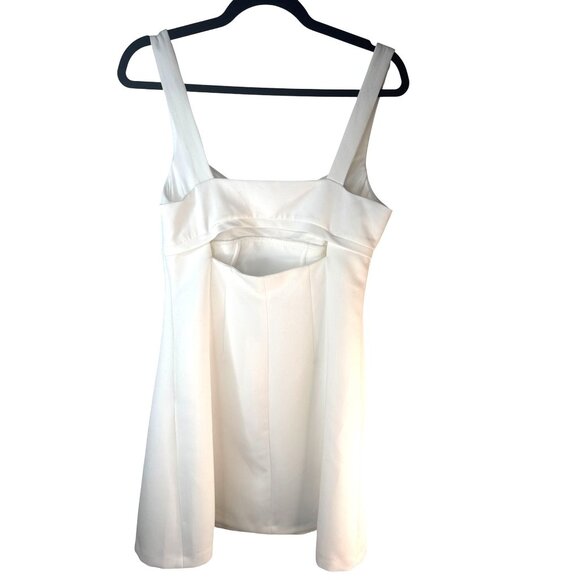 2/$30 NWT ZARA Medium Sleeveless White Mini Dress Cut Out Back Polyester Blend - Picture 3 of 14